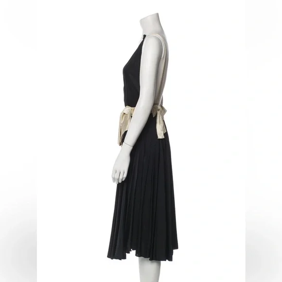 Dolce & Gabbana Silk Bow Waist Midi Dress Iconic Runway Piece $2,560 Retail - Picture 3 of 13